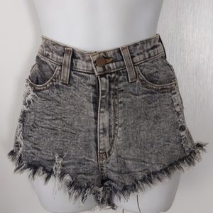 2013 Acid Wash High Waist/High Cut Fringe Shorts